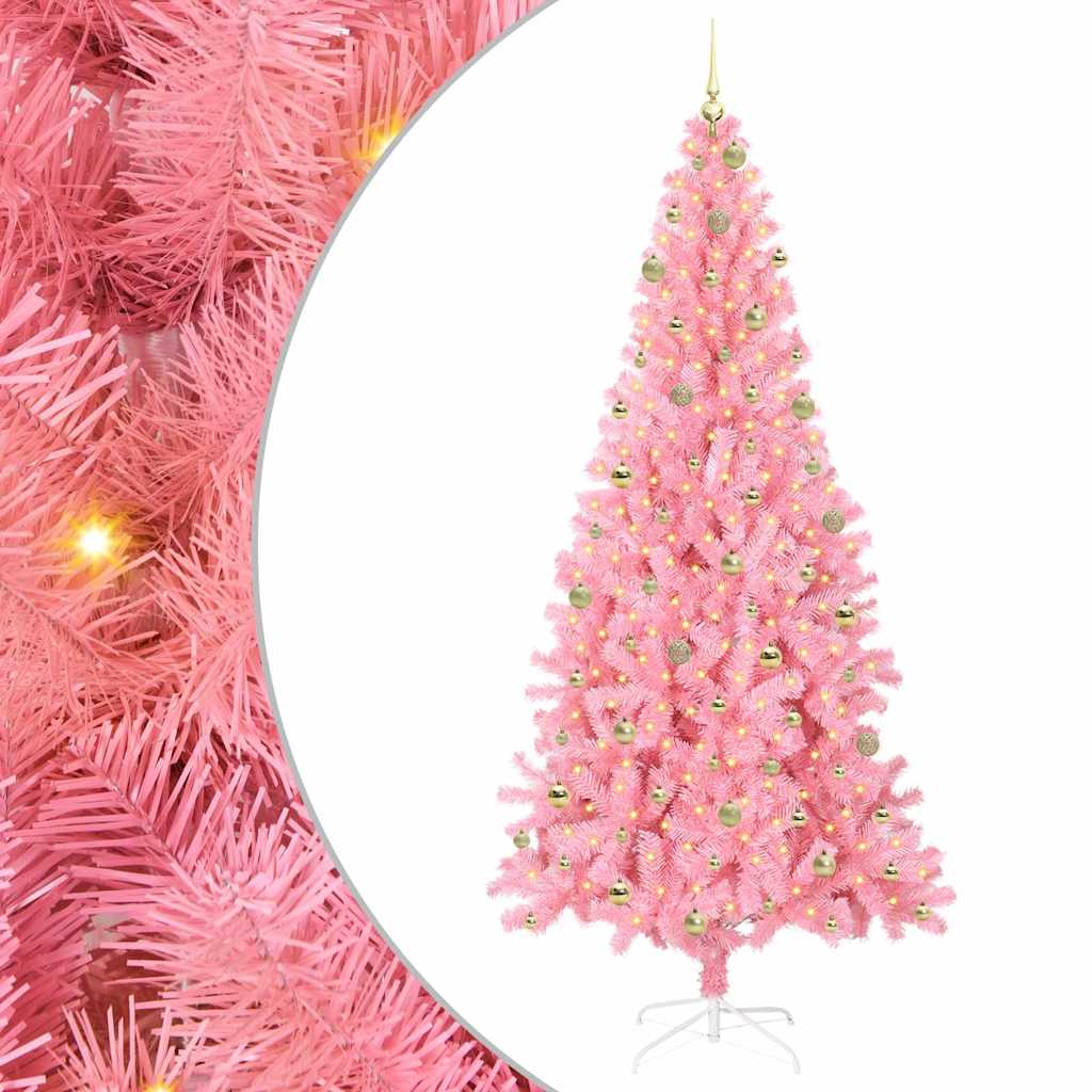 Kerstboom met 300 LED met standaard Roze 240 cm PVC is nu te koop bij PeponiXL, paradijselijk wonen!