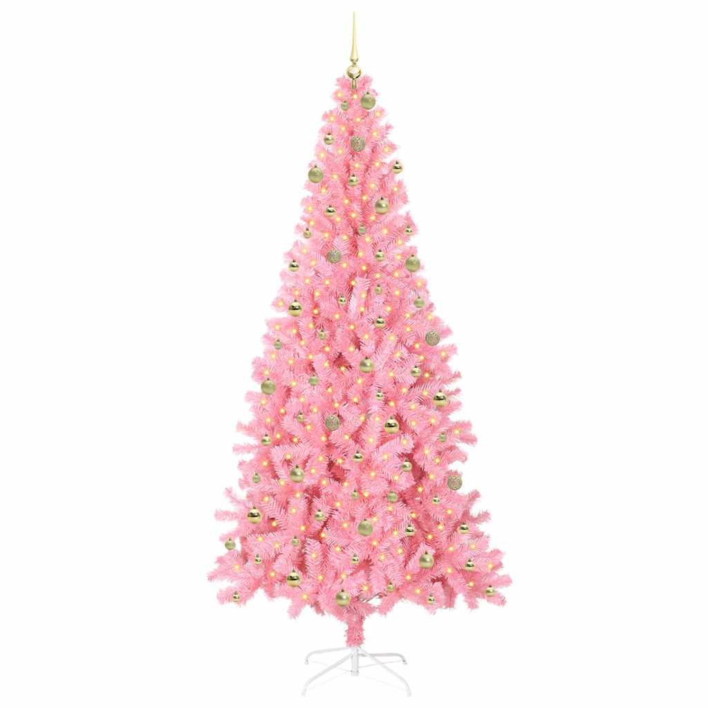 Kerstboom met 300 LED met standaard Roze 240 cm PVC is nu te koop bij PeponiXL, paradijselijk wonen!