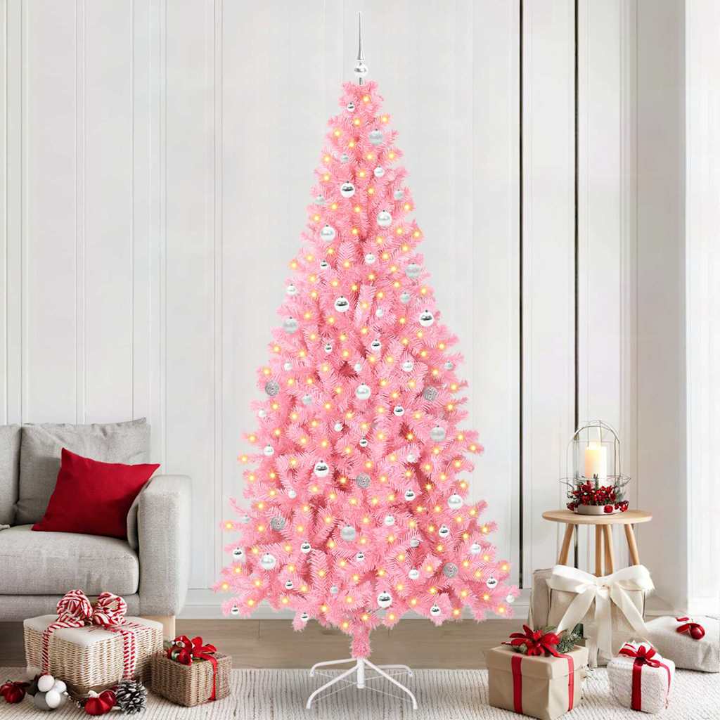 Kerstboom met 300 LED met standaard Roze 240 cm PVC is nu te koop bij PeponiXL, paradijselijk wonen!