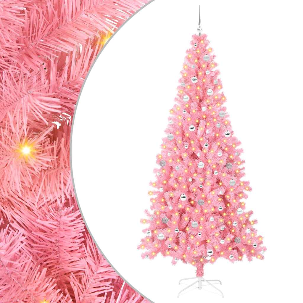 Kerstboom met 300 LED met standaard Roze 240 cm PVC is nu te koop bij PeponiXL, paradijselijk wonen!