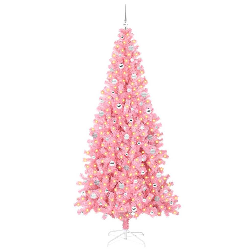 Kerstboom met 300 LED met standaard Roze 240 cm PVC is nu te koop bij PeponiXL, paradijselijk wonen!