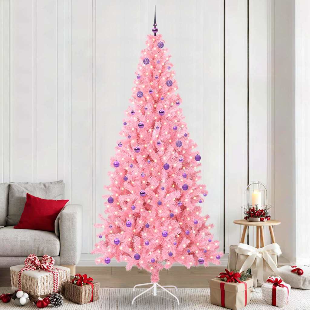 Kerstboom met 300 LED met standaard Roze 240 cm PVC is nu te koop bij PeponiXL, paradijselijk wonen!