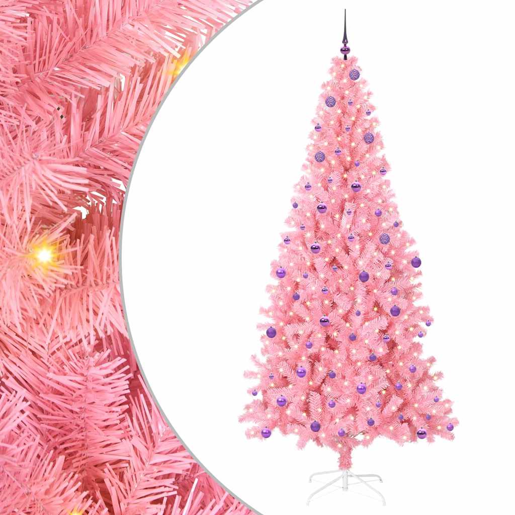 Kerstboom met 300 LED met standaard Roze 240 cm PVC is nu te koop bij PeponiXL, paradijselijk wonen!