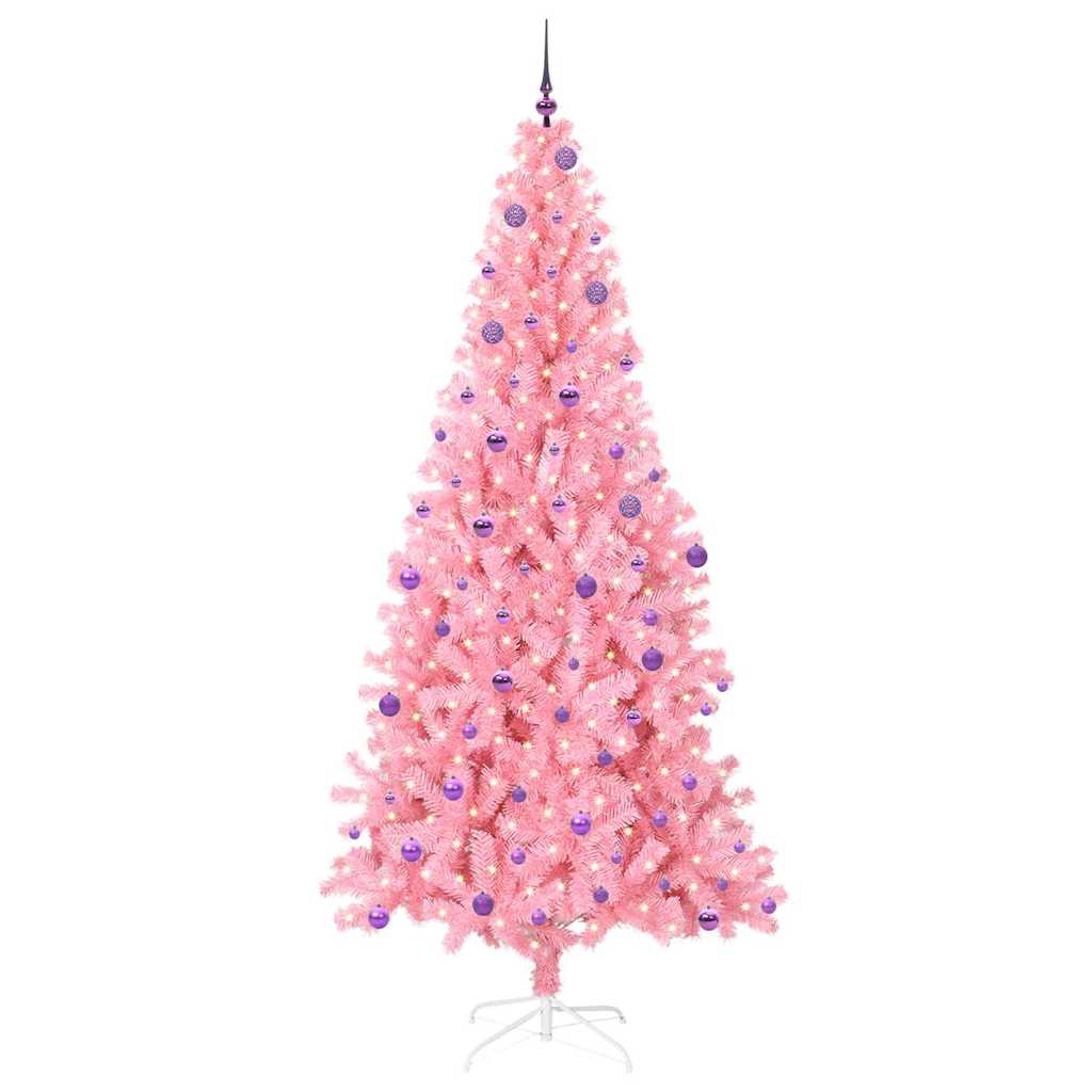 Kerstboom met 300 LED met standaard Roze 240 cm PVC is nu te koop bij PeponiXL, paradijselijk wonen!