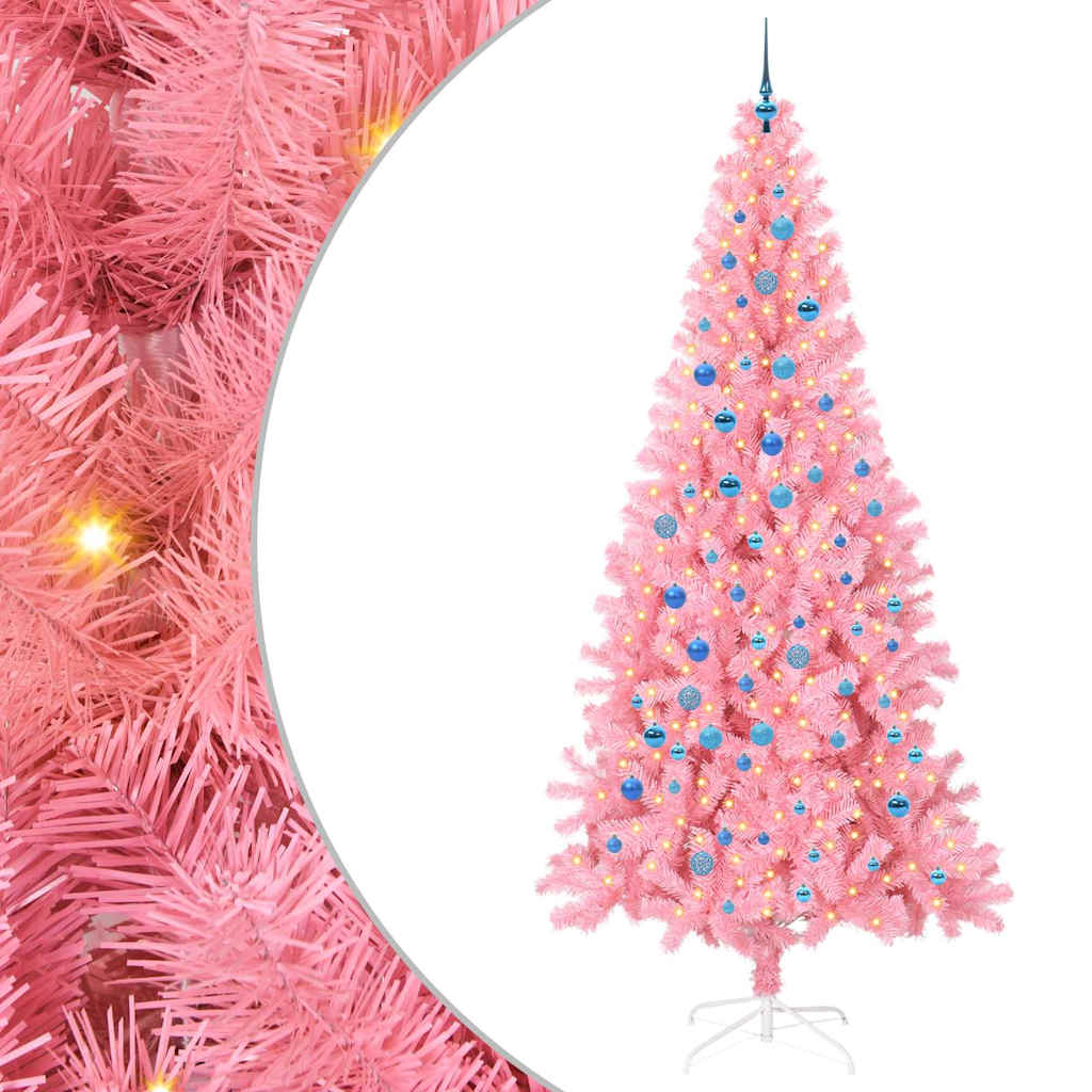 Kerstboom met 300 LED met standaard Roze 240 cm PVC is nu te koop bij PeponiXL, paradijselijk wonen!