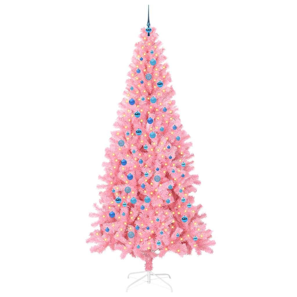 Kerstboom met 300 LED met standaard Roze 240 cm PVC is nu te koop bij PeponiXL, paradijselijk wonen!