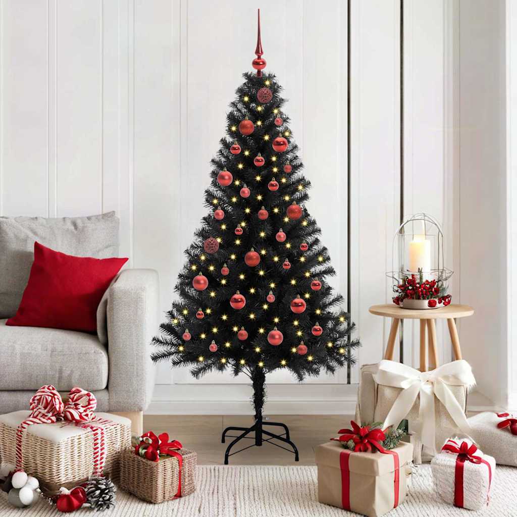 Kerstboom met 150 LED met standaard Zwart 150 cm PVC is nu te koop bij PeponiXL, paradijselijk wonen!