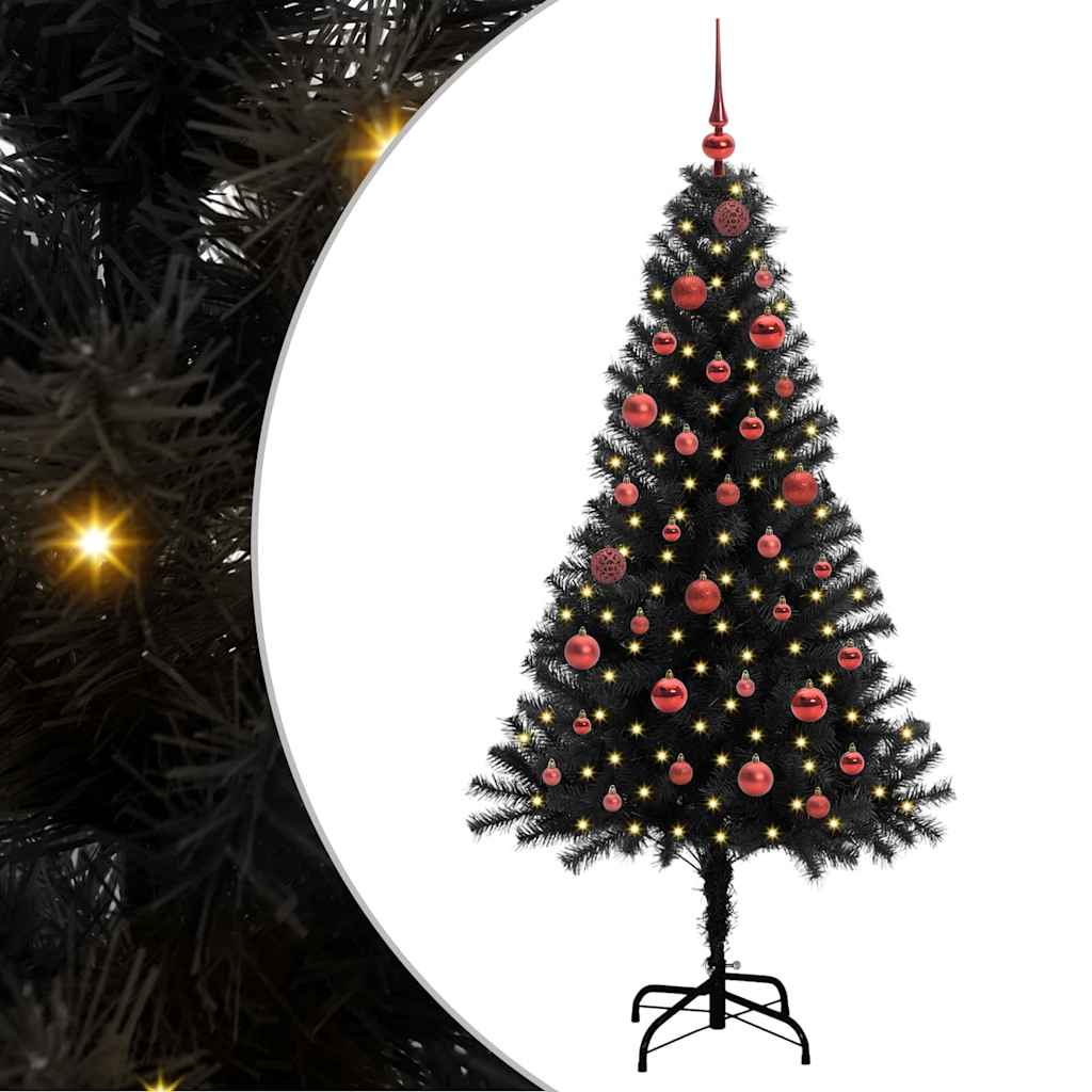 Kerstboom met 150 LED met standaard Zwart 150 cm PVC is nu te koop bij PeponiXL, paradijselijk wonen!