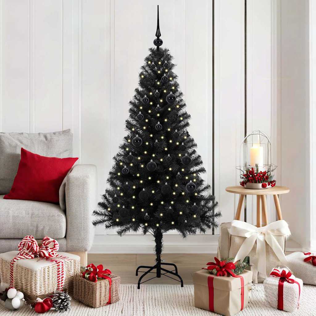 Kerstboom met 150 LED met standaard Zwart 150 cm PVC is nu te koop bij PeponiXL, paradijselijk wonen!