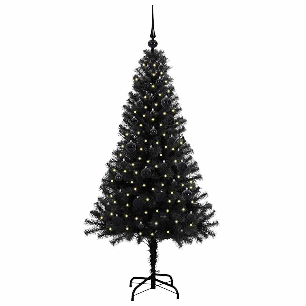Kerstboom met 150 LED met standaard Zwart 150 cm PVC is nu te koop bij PeponiXL, paradijselijk wonen!