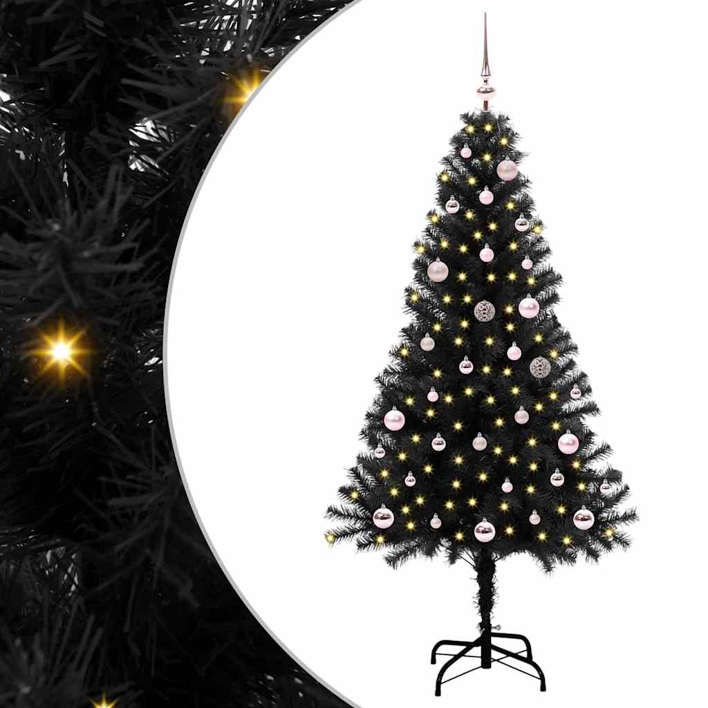Kerstboom met 150 LED met standaard Zwart 150 cm PVC is nu te koop bij PeponiXL, paradijselijk wonen!