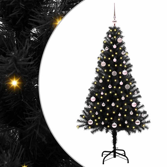 Kerstboom met 150 LED met standaard Zwart 150 cm PVC is nu te koop bij PeponiXL, paradijselijk wonen!