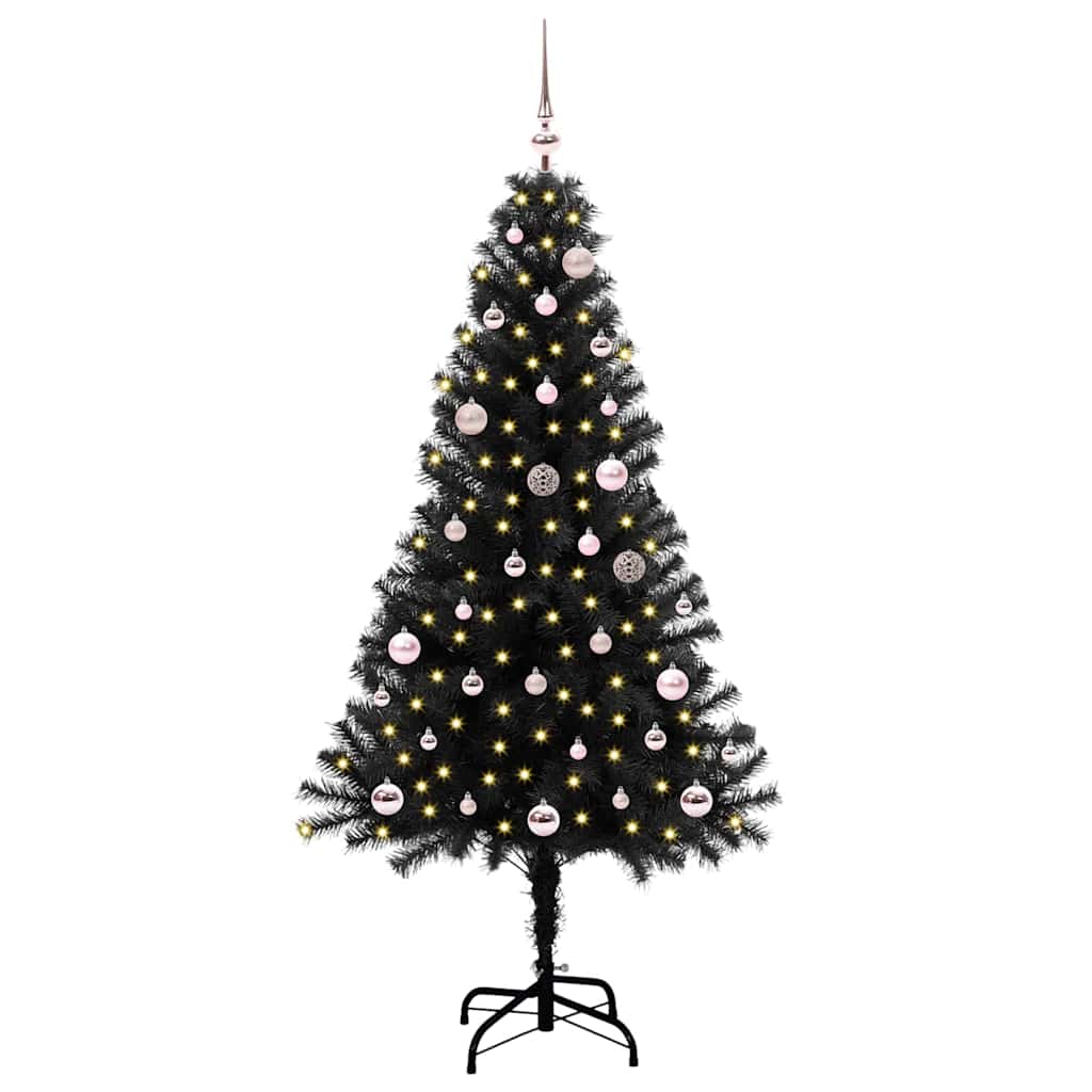 Kerstboom met 150 LED met standaard Zwart 150 cm PVC is nu te koop bij PeponiXL, paradijselijk wonen!