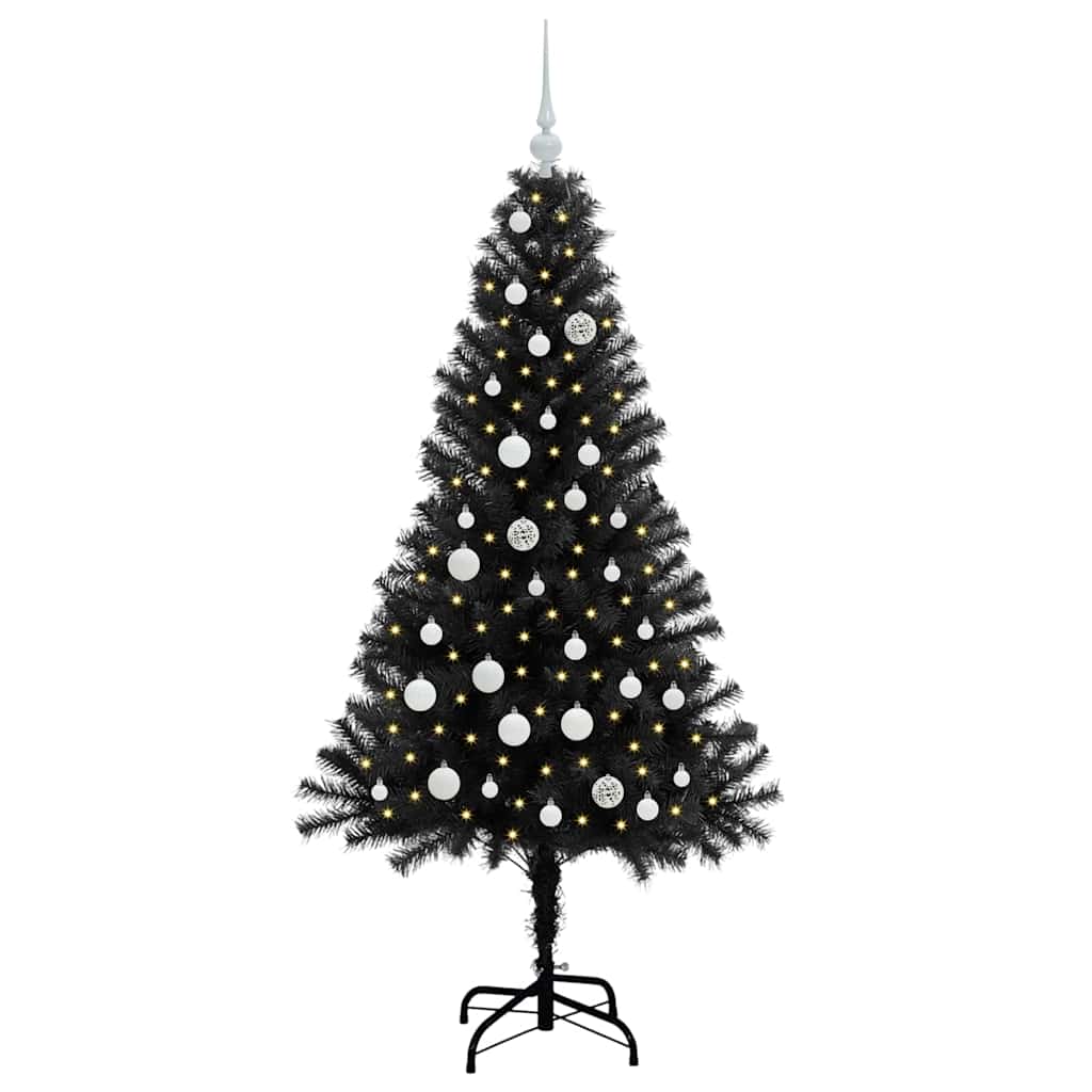 Kerstboom met 150 LED met standaard Zwart 150 cm PVC is nu te koop bij PeponiXL, paradijselijk wonen!
