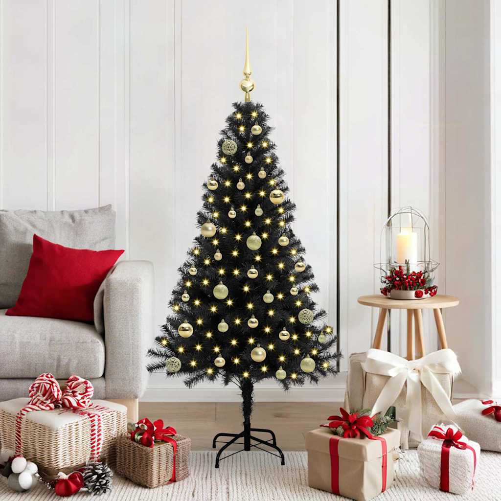 Kerstboom met 150 LED met standaard Zwart 150 cm PVC is nu te koop bij PeponiXL, paradijselijk wonen!