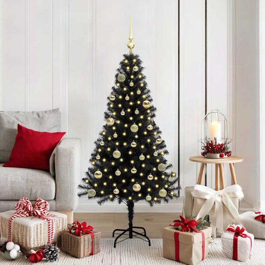 Kerstboom met 150 LED met standaard Zwart 150 cm PVC is nu te koop bij PeponiXL, paradijselijk wonen!