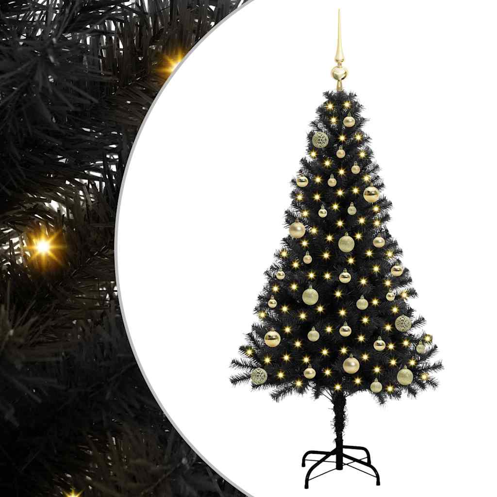 Kerstboom met 150 LED met standaard Zwart 150 cm PVC is nu te koop bij PeponiXL, paradijselijk wonen!