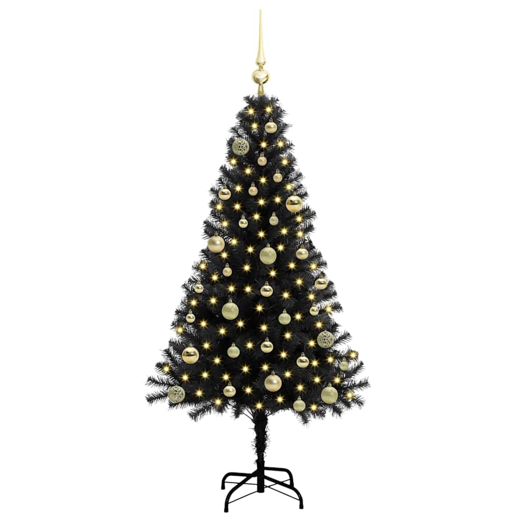 Kerstboom met 150 LED met standaard Zwart 150 cm PVC is nu te koop bij PeponiXL, paradijselijk wonen!