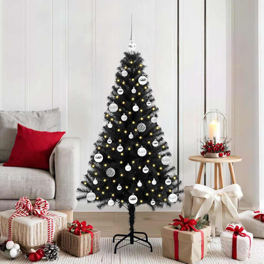 Kerstboom met 150 LED met standaard Zwart 150 cm PVC is nu te koop bij PeponiXL, paradijselijk wonen!