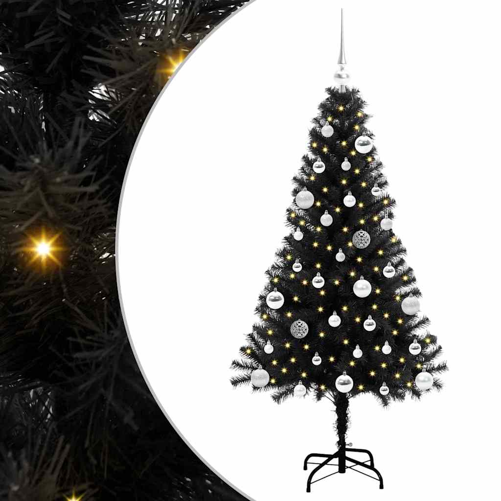 Kerstboom met 150 LED met standaard Zwart 150 cm PVC is nu te koop bij PeponiXL, paradijselijk wonen!