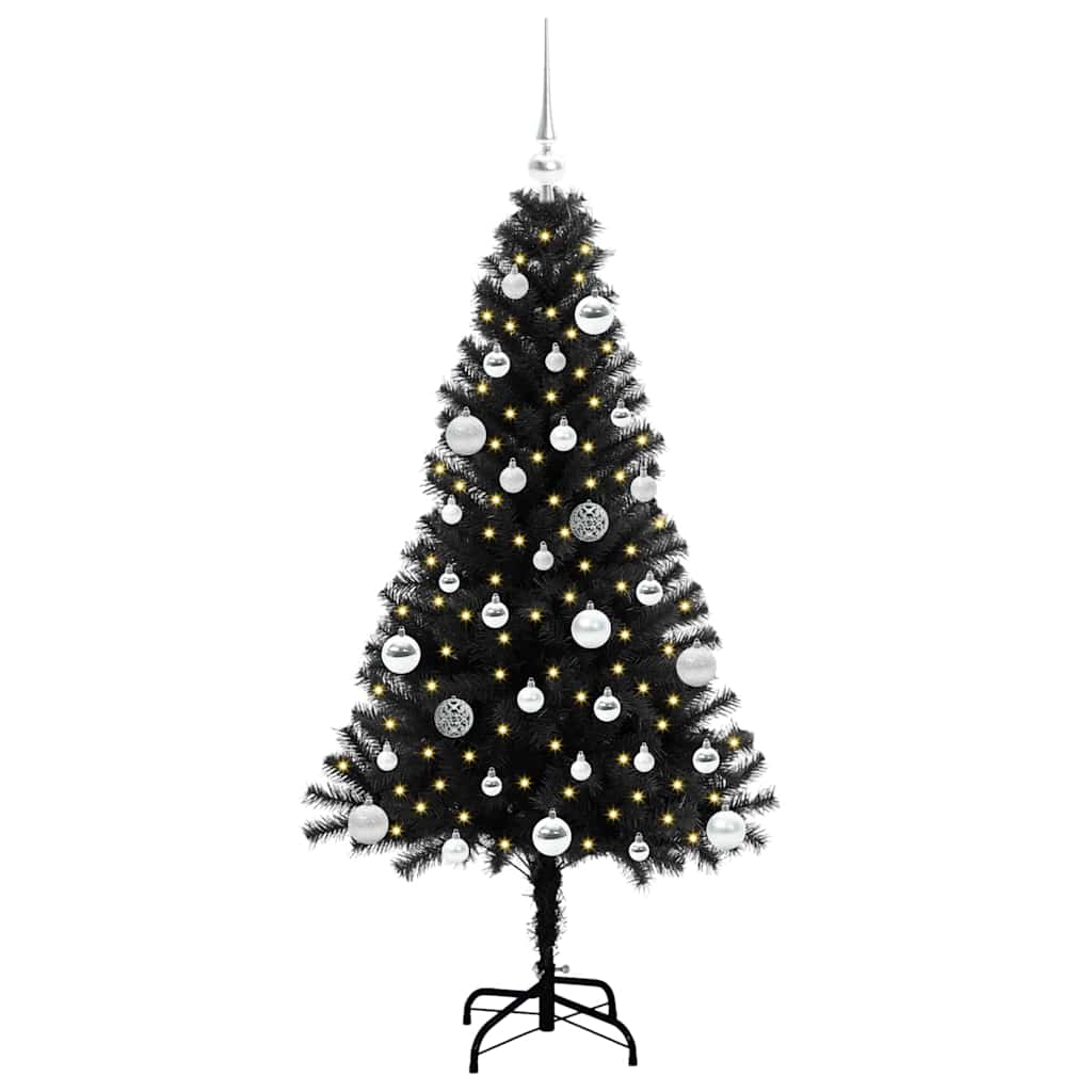 Kerstboom met 150 LED met standaard Zwart 150 cm PVC is nu te koop bij PeponiXL, paradijselijk wonen!