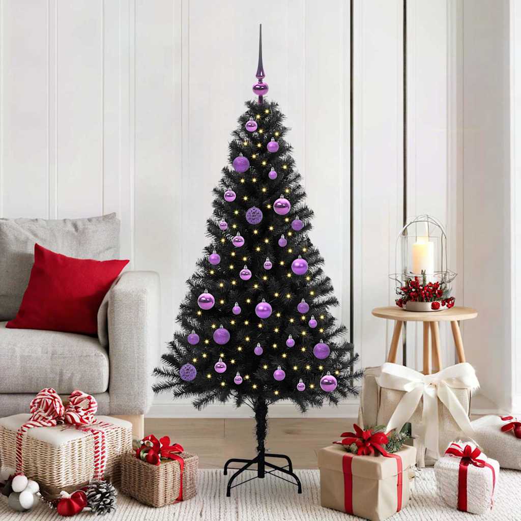 Kerstboom met 150 LED met standaard Zwart 150 cm PVC is nu te koop bij PeponiXL, paradijselijk wonen!