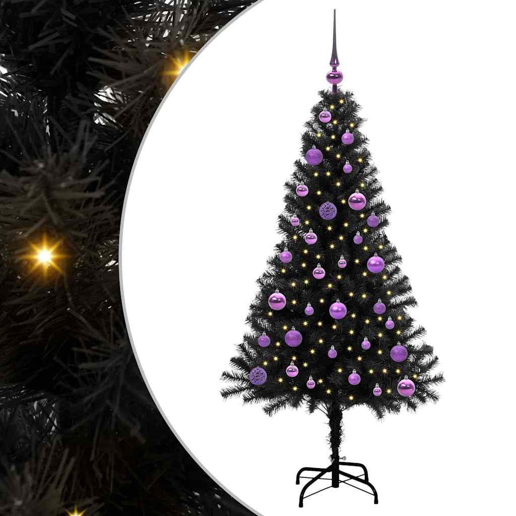 Kerstboom met 150 LED met standaard Zwart 150 cm PVC is nu te koop bij PeponiXL, paradijselijk wonen!