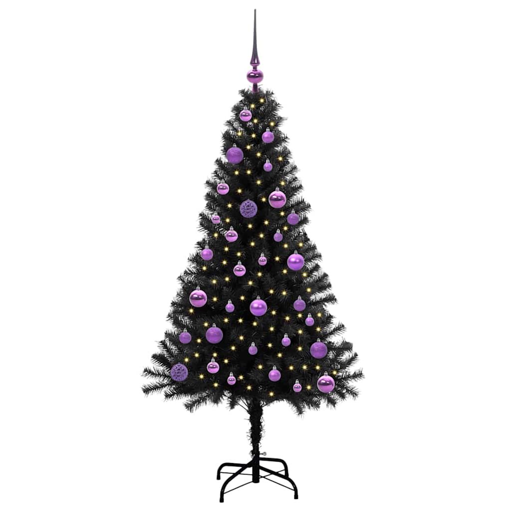 Kerstboom met 150 LED met standaard Zwart 150 cm PVC is nu te koop bij PeponiXL, paradijselijk wonen!