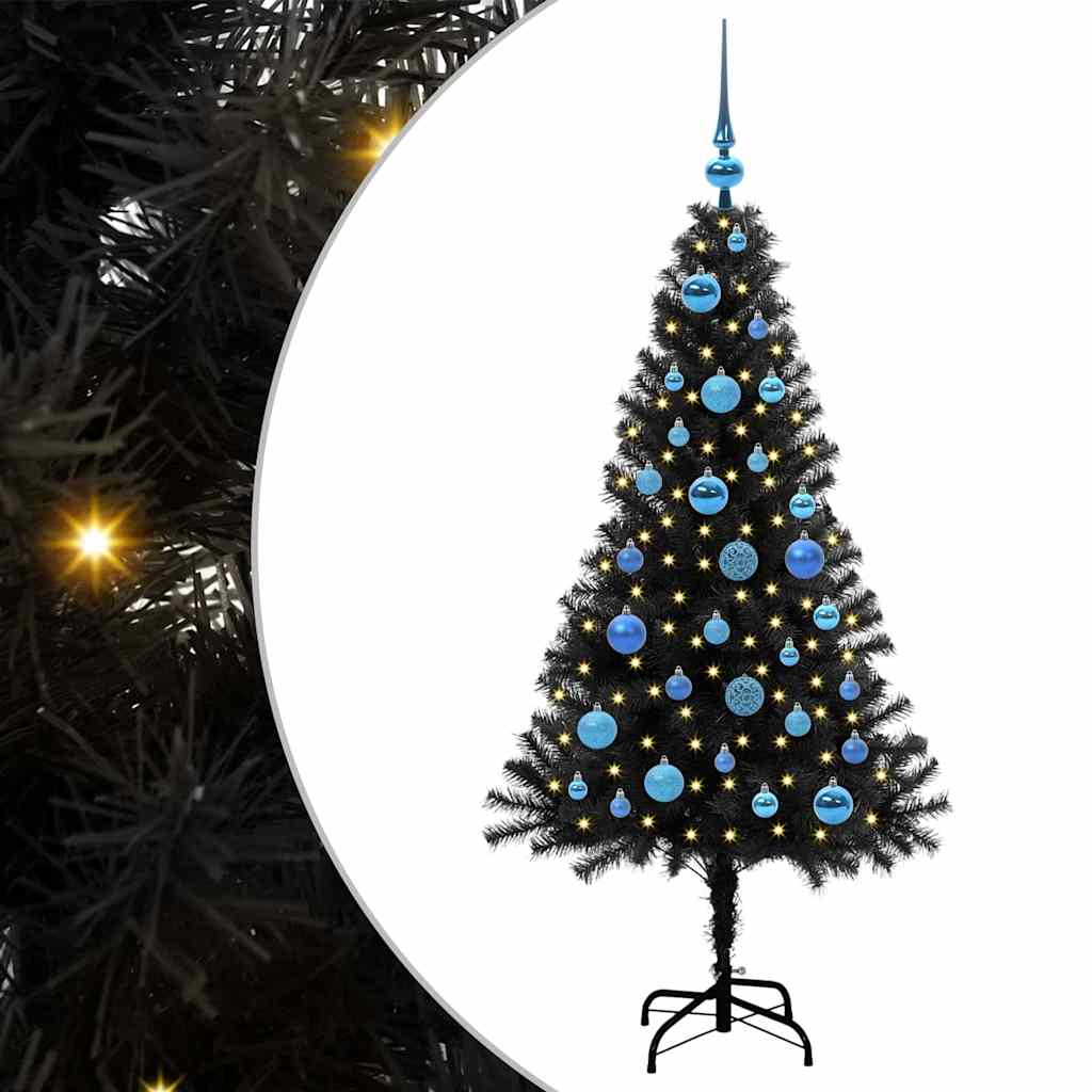 Kerstboom met 150 LED met standaard Zwart 150 cm PVC is nu te koop bij PeponiXL, paradijselijk wonen!