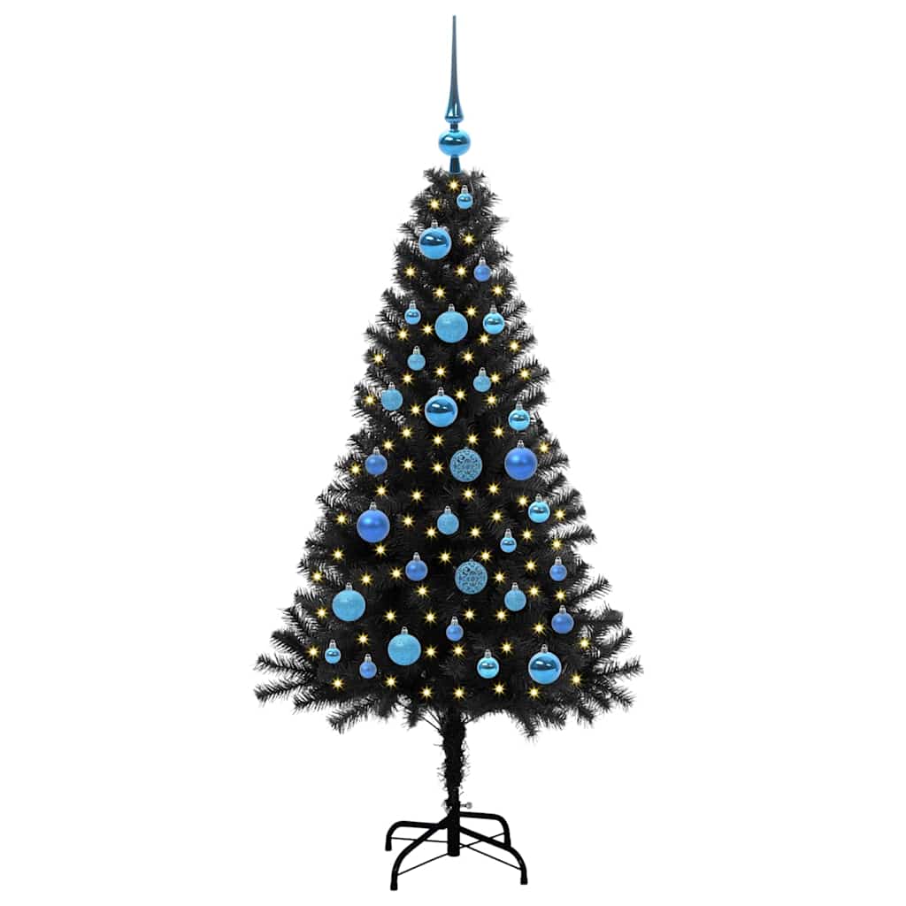Kerstboom met 150 LED met standaard Zwart 150 cm PVC is nu te koop bij PeponiXL, paradijselijk wonen!
