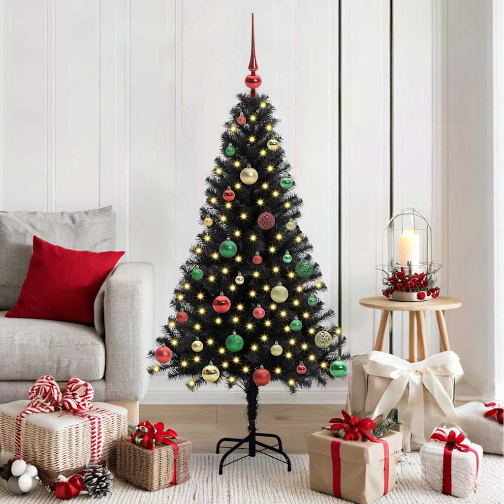 Kerstboom met 150 LED met standaard Zwart 150 cm PVC is nu te koop bij PeponiXL, paradijselijk wonen!