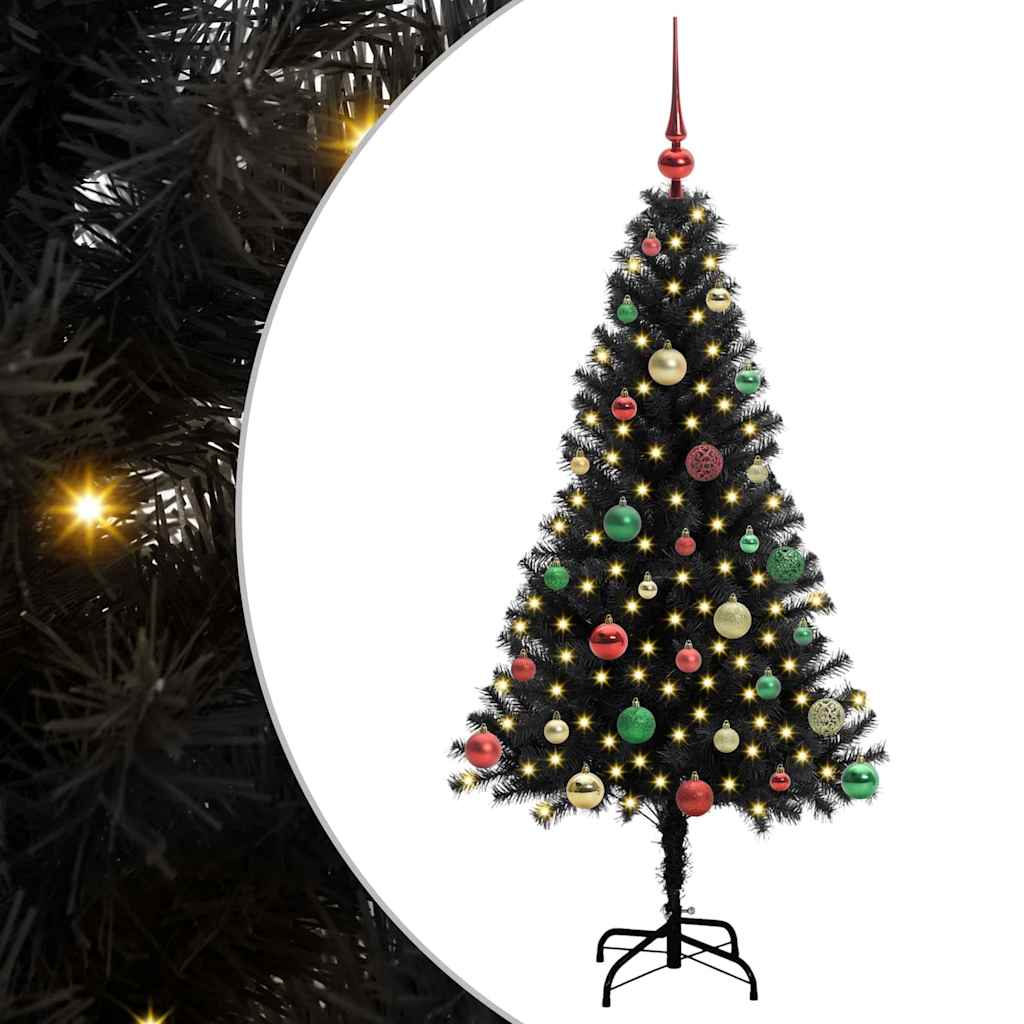 Kerstboom met 150 LED met standaard Zwart 150 cm PVC is nu te koop bij PeponiXL, paradijselijk wonen!