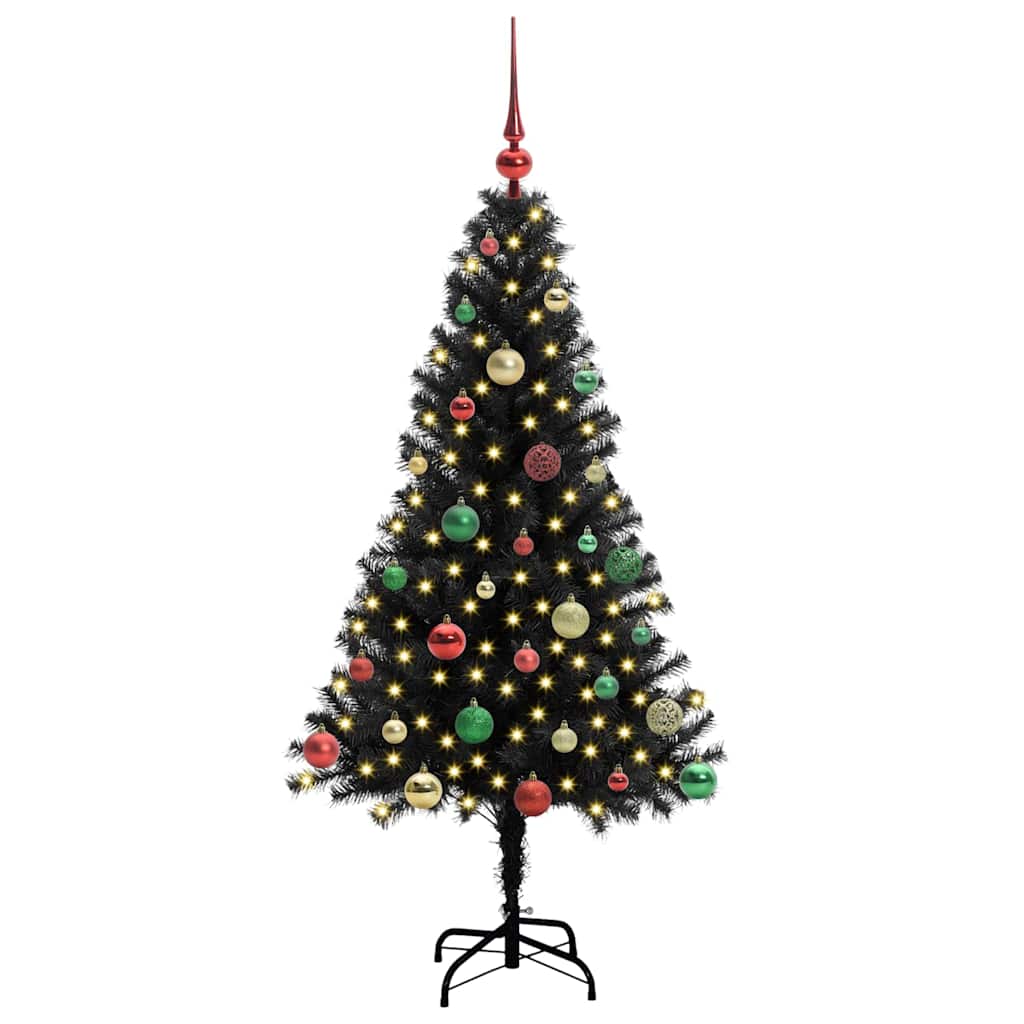 Kerstboom met 150 LED met standaard Zwart 150 cm PVC is nu te koop bij PeponiXL, paradijselijk wonen!