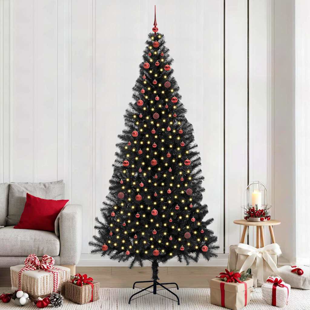 Kerstboom met 300 LED met standaard Zwart 240 cm PVC is nu te koop bij PeponiXL, paradijselijk wonen!