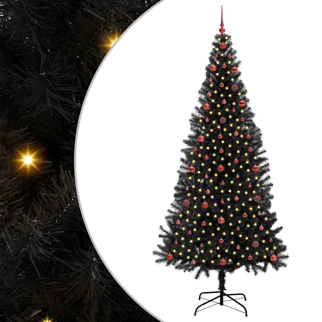 Kerstboom met 300 LED met standaard Zwart 240 cm PVC is nu te koop bij PeponiXL, paradijselijk wonen!