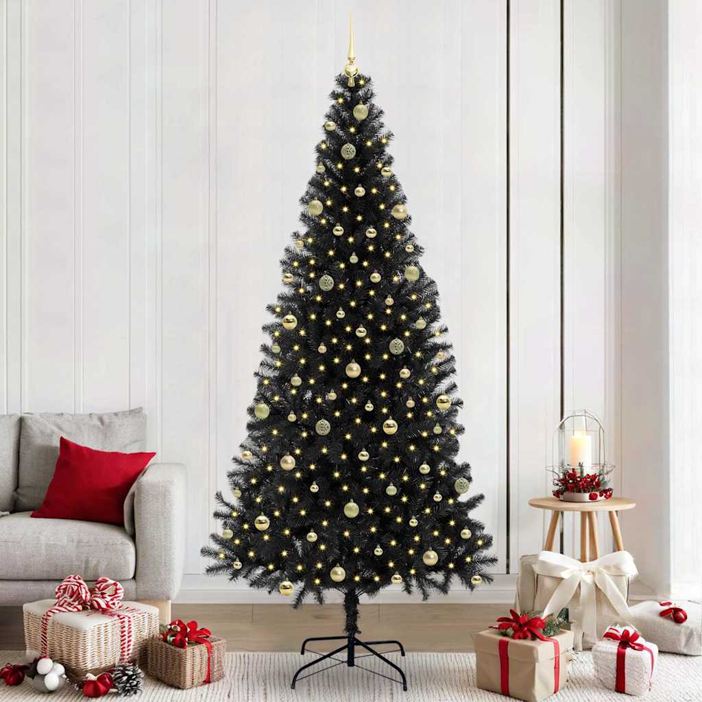 Kerstboom met 300 LED met standaard Zwart 240 cm PVC is nu te koop bij PeponiXL, paradijselijk wonen!