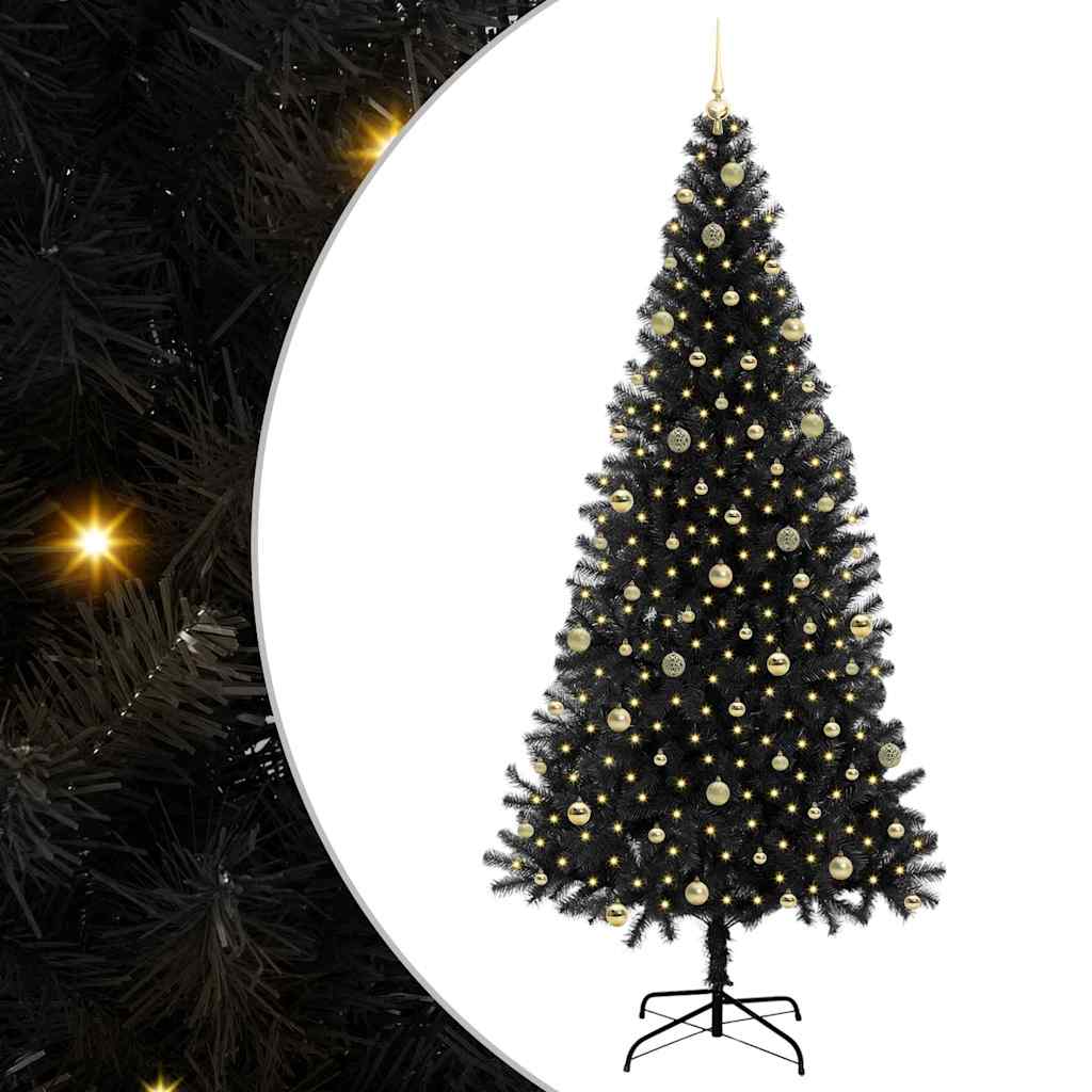 Kerstboom met 300 LED met standaard Zwart 240 cm PVC is nu te koop bij PeponiXL, paradijselijk wonen!
