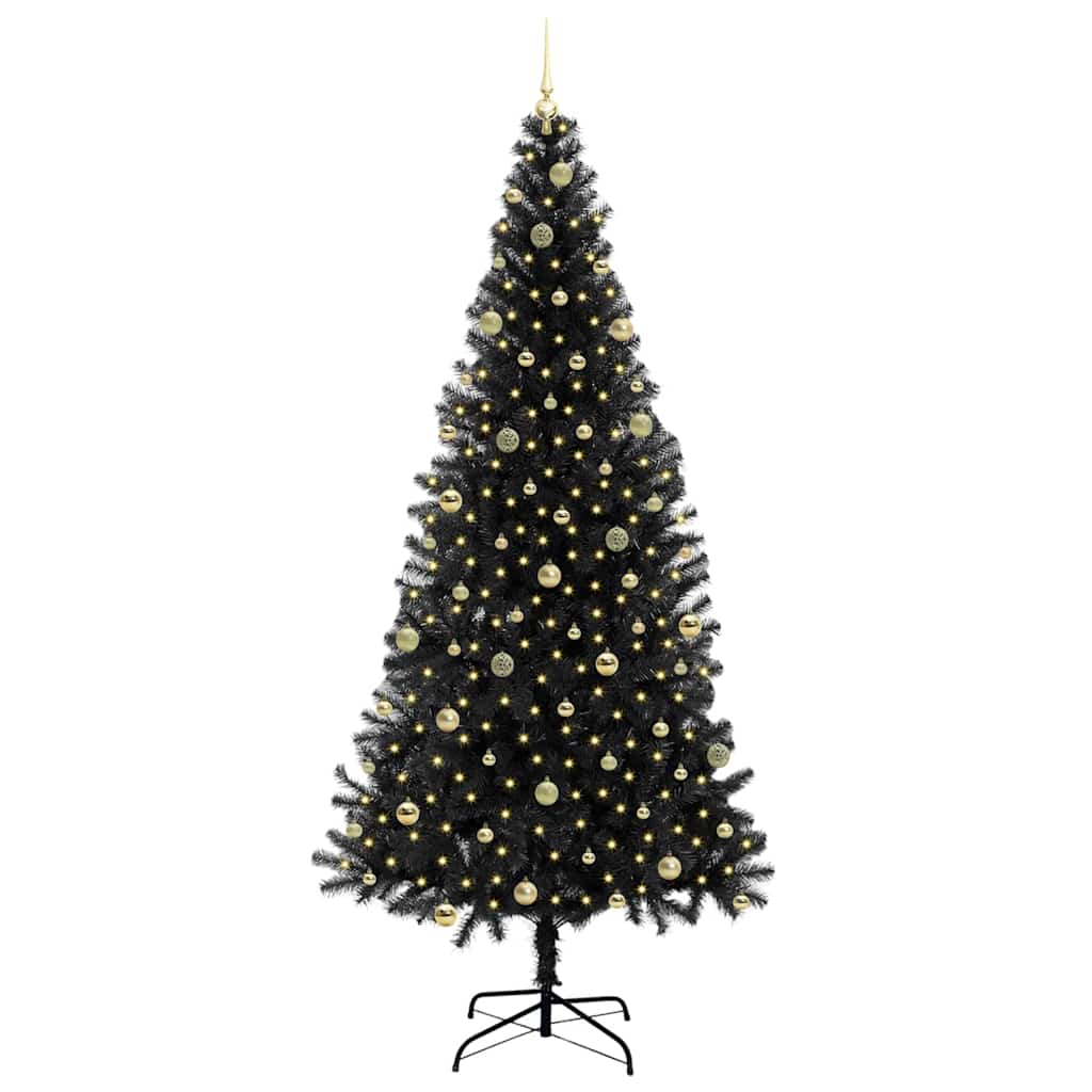 Kerstboom met 300 LED met standaard Zwart 240 cm PVC is nu te koop bij PeponiXL, paradijselijk wonen!