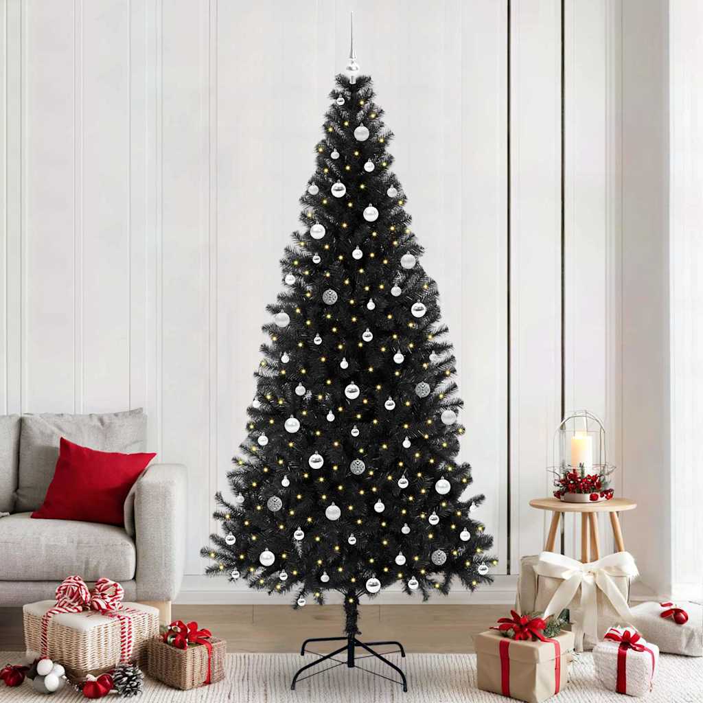 Kerstboom met 300 LED met standaard Zwart 240 cm PVC is nu te koop bij PeponiXL, paradijselijk wonen!