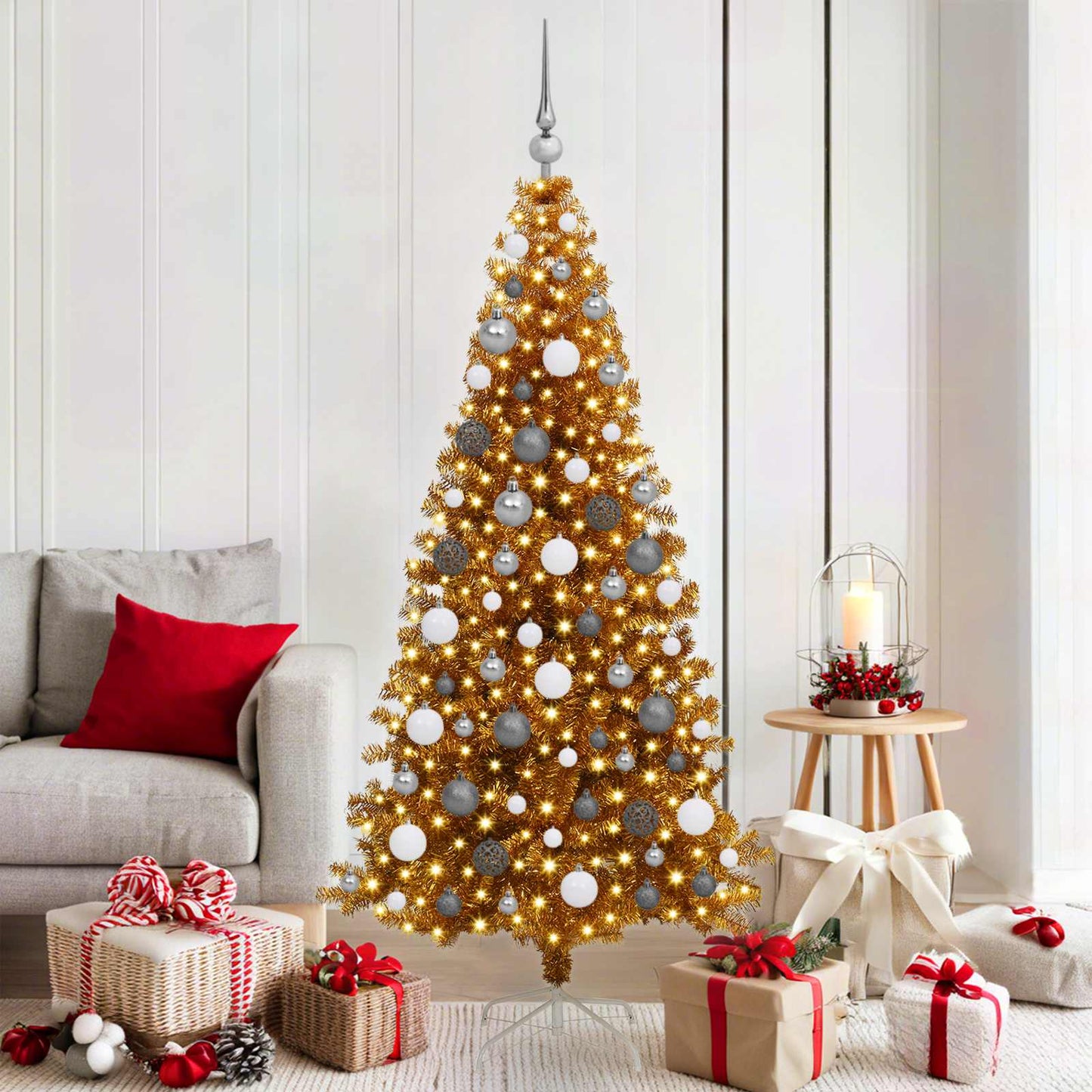 Kerstboom met 300 LED met standaard Goud 180 cm PET is nu te koop bij PeponiXL, paradijselijk wonen!