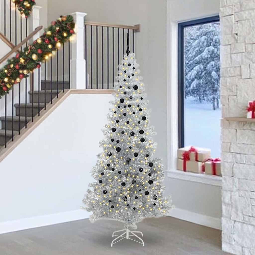 Kerstboom met 300 LED met standaard Zilver 240 cm PET is nu te koop bij PeponiXL, paradijselijk wonen!