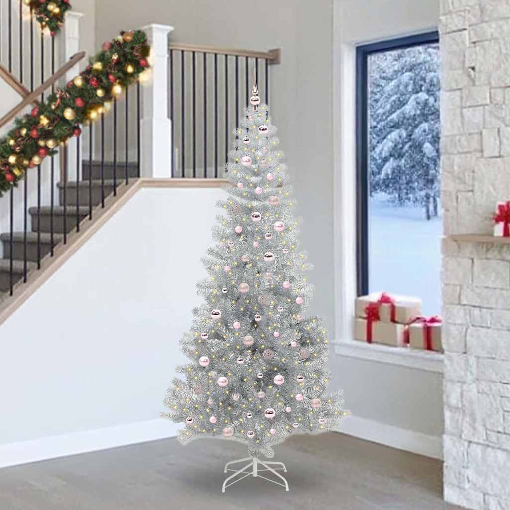Kerstboom met 300 LED met standaard Zilver 240 cm PET is nu te koop bij PeponiXL, paradijselijk wonen!