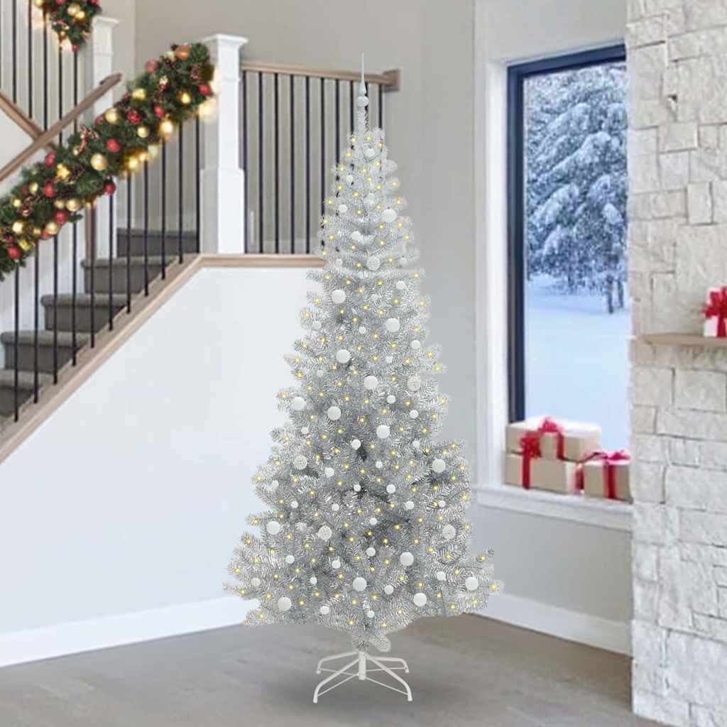Kerstboom met 300 LED met standaard Zilver 240 cm PET is nu te koop bij PeponiXL, paradijselijk wonen!