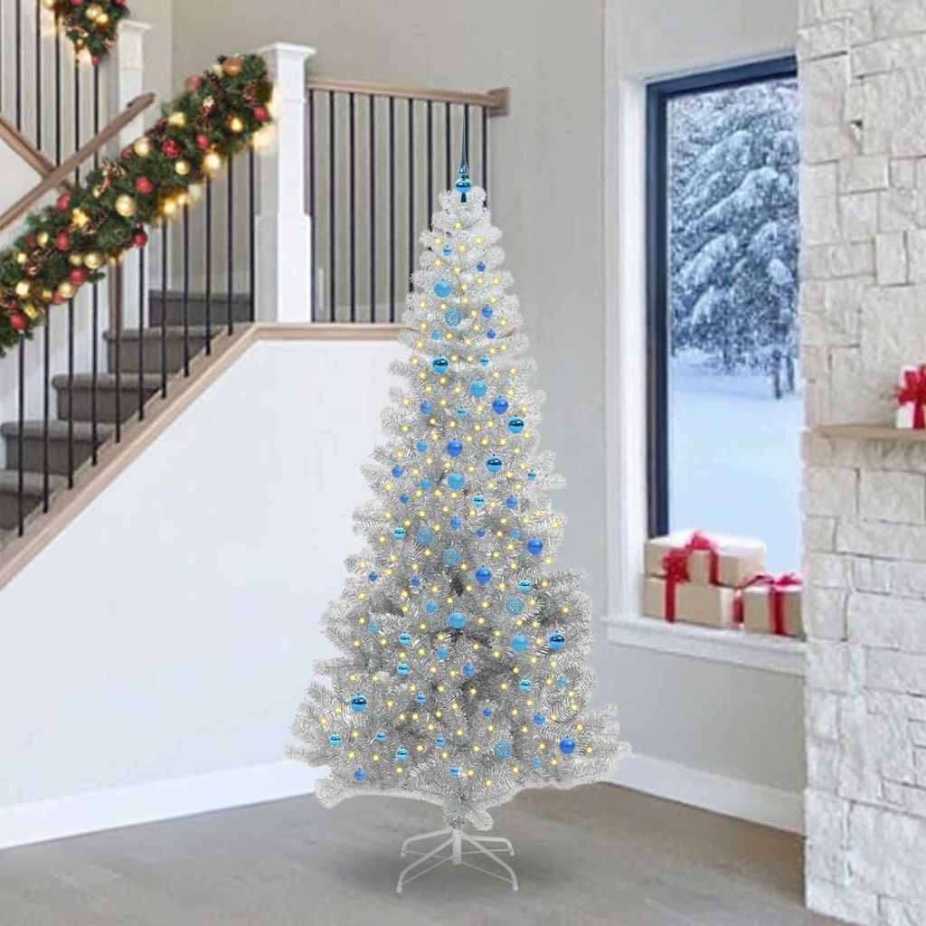Kerstboom met 300 LED met standaard Zilver 240 cm PET is nu te koop bij PeponiXL, paradijselijk wonen!