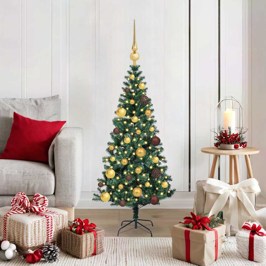 Kunstmatig Voorverlicht Kerstboom Groen 120 cm PVC en Metaal is nu te koop bij PeponiXL, paradijselijk wonen!