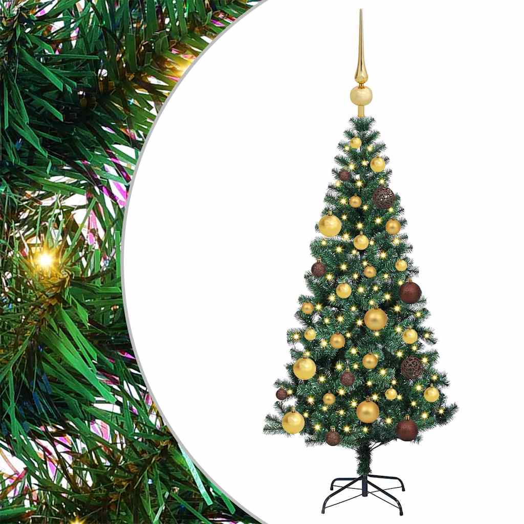 Kunstmatig Voorverlicht Kerstboom Groen 120 cm PVC en Metaal is nu te koop bij PeponiXL, paradijselijk wonen!