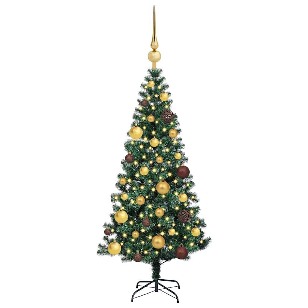 Kunstmatig Voorverlicht Kerstboom Groen 120 cm PVC en Metaal is nu te koop bij PeponiXL, paradijselijk wonen!
