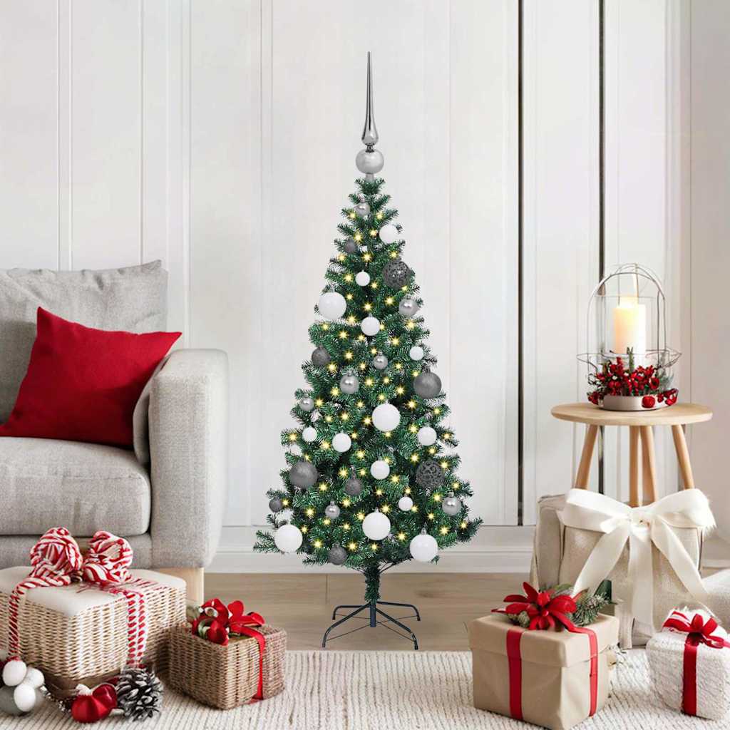 Kunstmatig Voorverlicht Kerstboom Groen 120 cm PVC en Metaal is nu te koop bij PeponiXL, paradijselijk wonen!