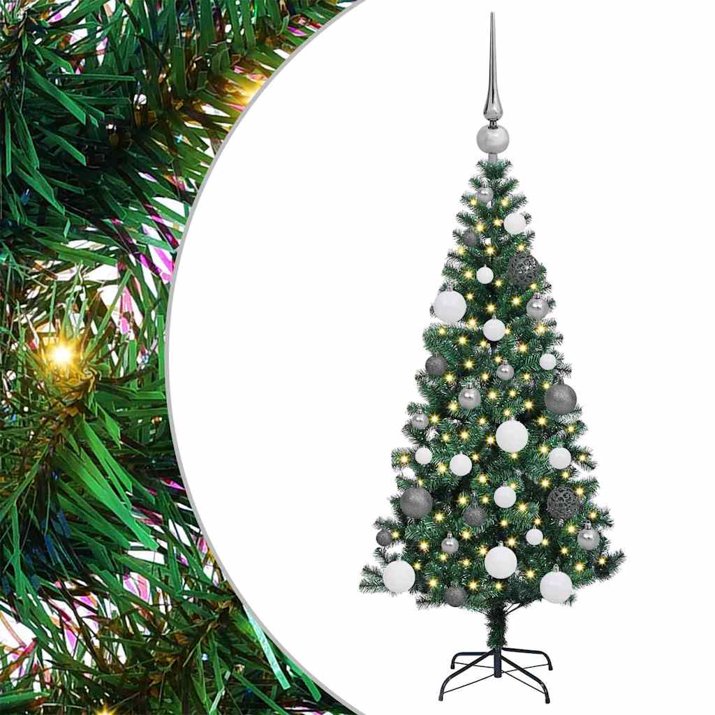 Kunstmatig Voorverlicht Kerstboom Groen 120 cm PVC en Metaal is nu te koop bij PeponiXL, paradijselijk wonen!