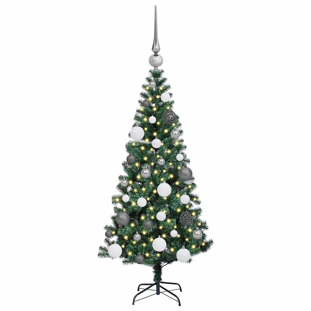 Kunstmatig Voorverlicht Kerstboom Groen 120 cm PVC en Metaal is nu te koop bij PeponiXL, paradijselijk wonen!